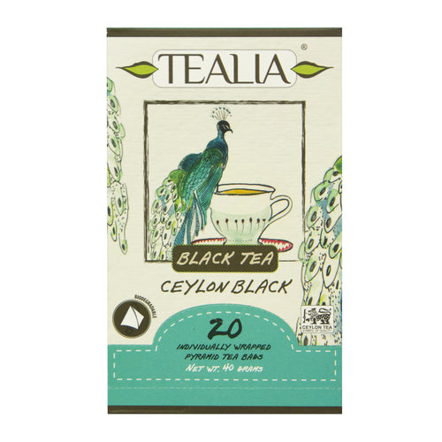 Tealia Ceylon Black 20 Pyramid Tea Bags in Envelop