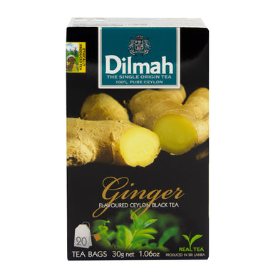 Dilmah Ginger Flavoured Ceylon Black Tea 20 Tea Bags