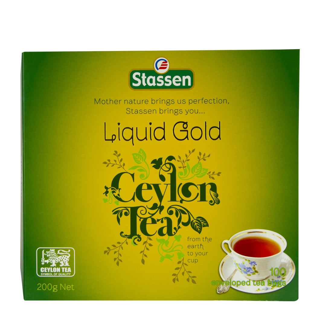 Stassen Liquid Gold Tea 100 enveloped tea bags