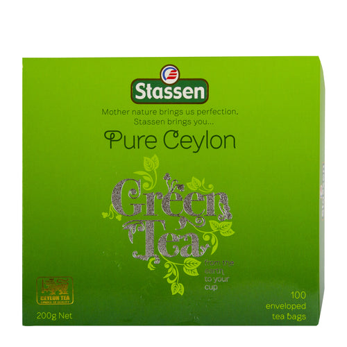 Stassen Pure Ceylon Green Tea 100 enveloped tea bags