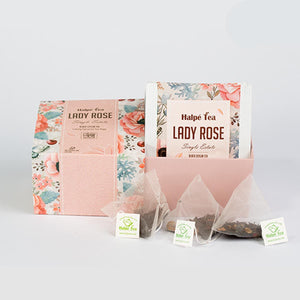 Halpe Lady Rose Luxury Enveloped Pyramid 10 Teabags | Ceylon Tea Store